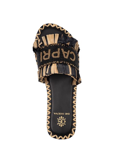 Ciabattine Capri Nere DE SIENA | 285A-25 CAPRIBLACK GOLD